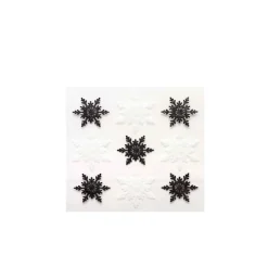 9 autocollants flocons noirs et blancs