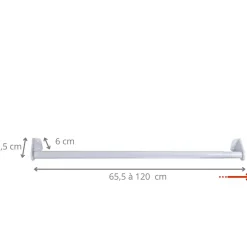 Barre de penderie extensible 66-120 cm