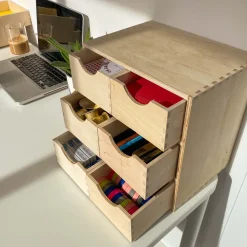 Bloc 6 tiroirs en bois