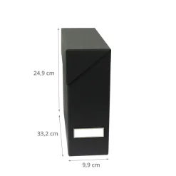 Boîte de classement en carton gris anthracite