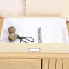 Boîte de rangement A3 beige avec étiquette