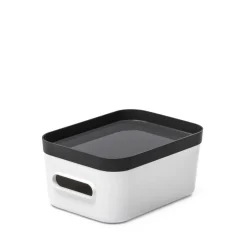 Boîte de rangement en plastique blanc pour cuisine ou salle de bain S