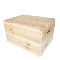 Caisse de rangement en pin FSC avec couvercle L