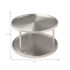 Carrousel de cuisine en inox à 2 niveaux
