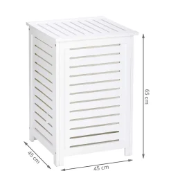 Coffre à linge sale en bois blanc