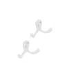 Double crochet en métal blanc Lot de 2