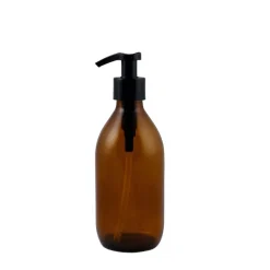 Flacon en verre ambré avec pompe 300 ml