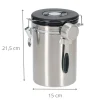 Grande boîte à café hermétique en inox 2,7 litres