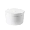 Grande boîte à chapeau blanche avec ruban blanc (L)
