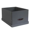 Grande boîte de rangement en carton gris anthracite