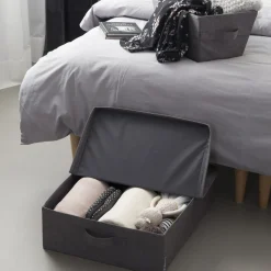 Grande boîte de rangement plate en tissu