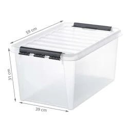 Grande boîte de rangement transparente 47 litres