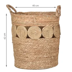 Panier tressé rond L
