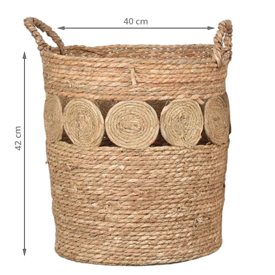 Panier tressé rond L