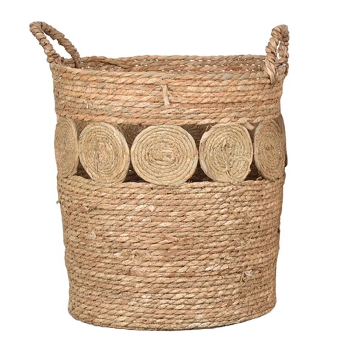 Panier tressé rond L