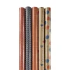 Papier cadeau en kraft fantaisie - 5 rouleaux
