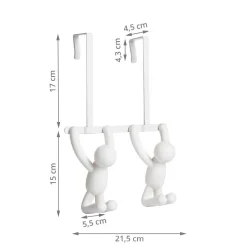 Patère double de porte ludique