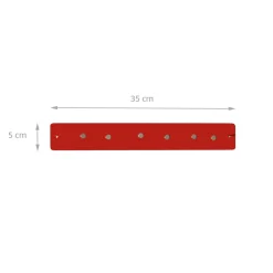 Petite barre magnétique murale rouge avec 6 aimants fins et puissants