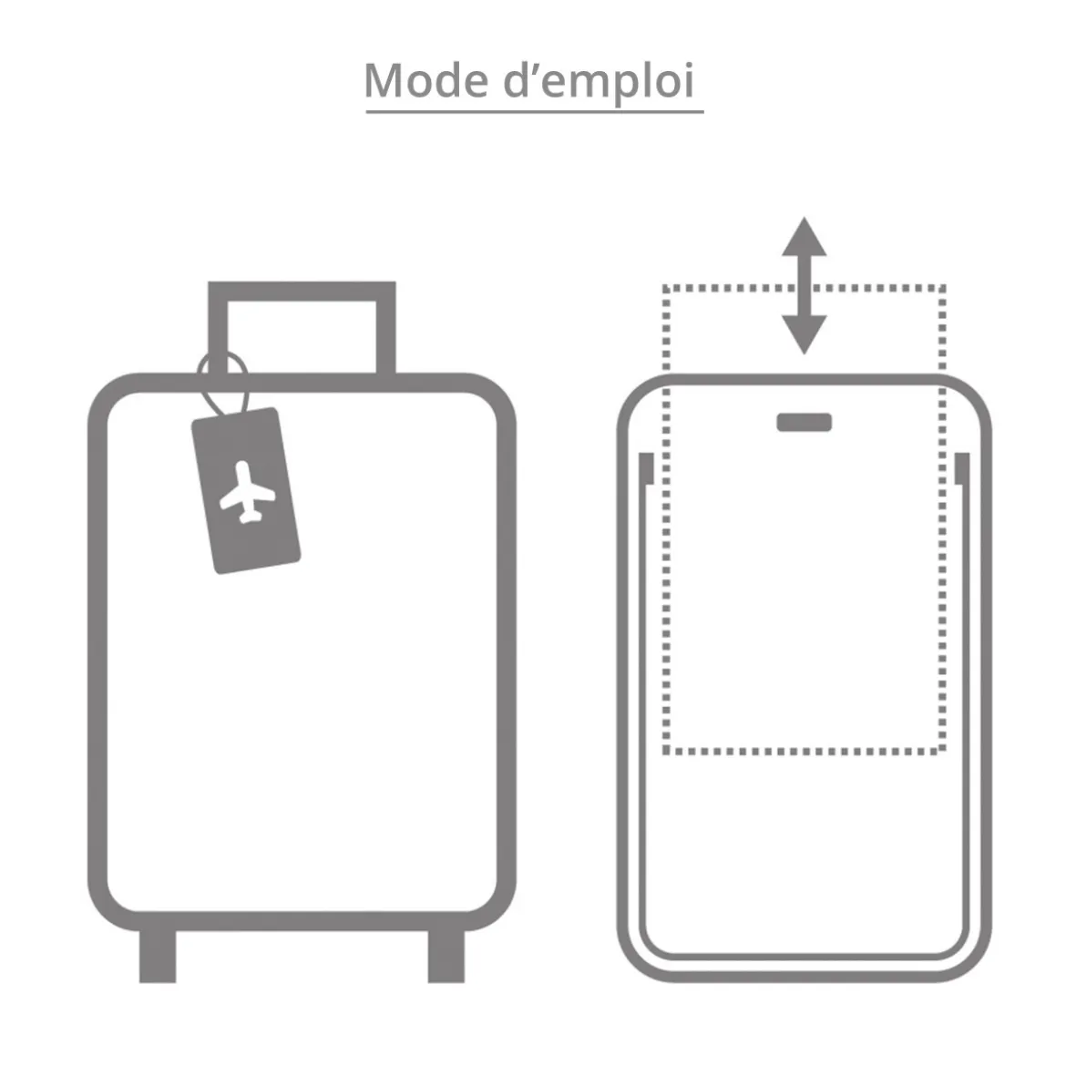 Porte-étiquette de bagage rectangulaire en plastique rouge