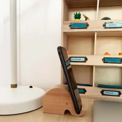 Porte téléphone en bois éléphant