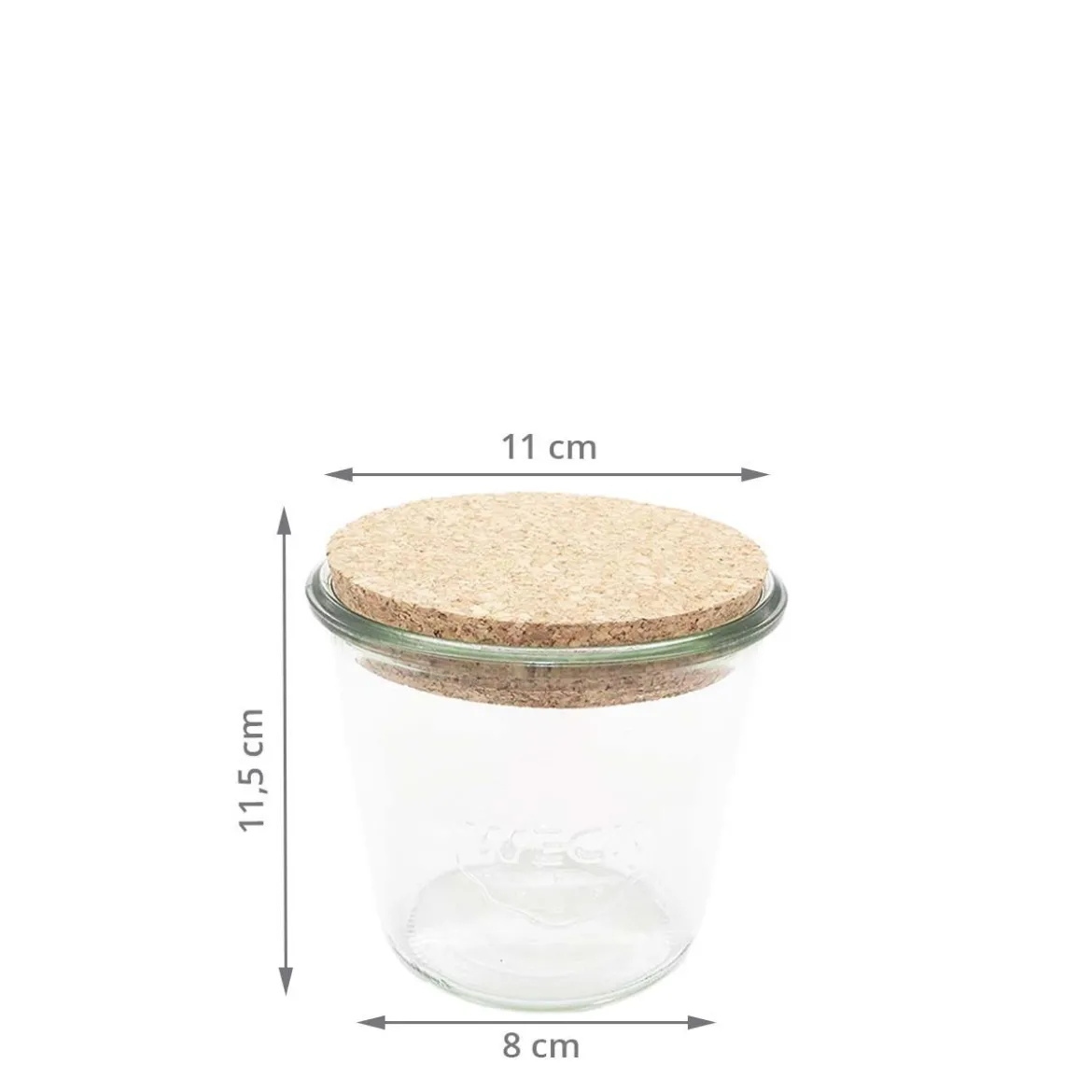 Pot en verre avec bouchon en liège 600 ml