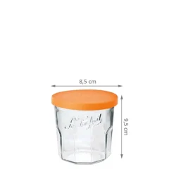Pot en verre avec couvercle orange