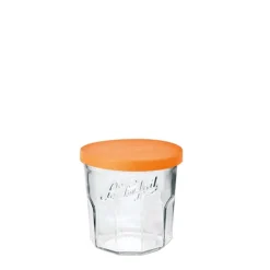 Pot en verre avec couvercle orange
