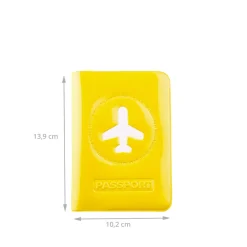 Protège passeport jaune brillant