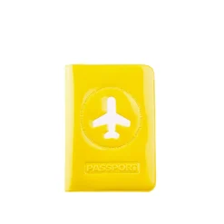 Protège passeport jaune brillant