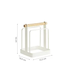 Range planches à découper en métal blanc et bois