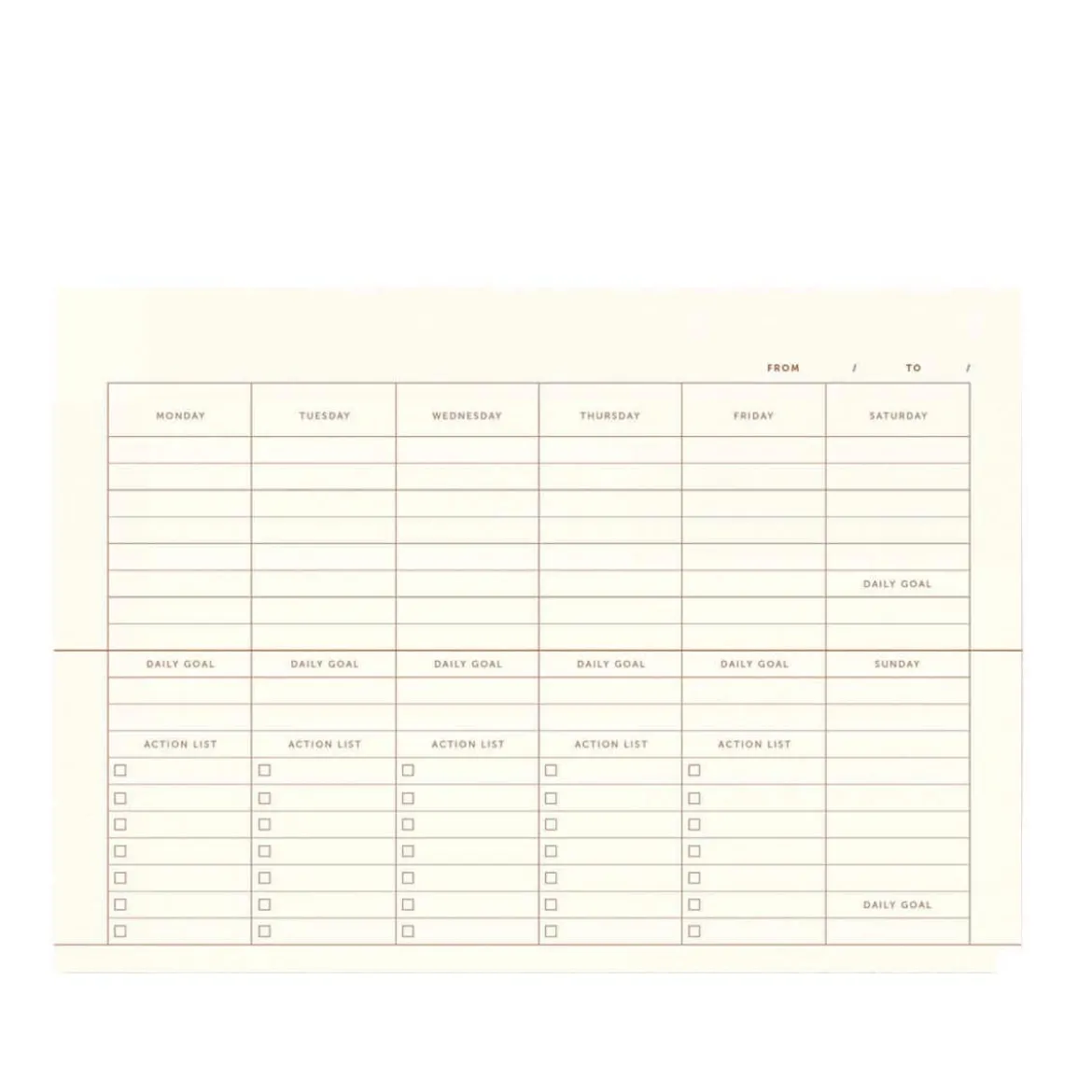 Weekly planner 52 pages